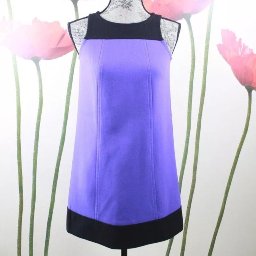 LOFT Purple Color Block Shift Sleeveless Dress